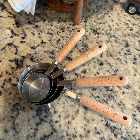 Rae Dunn Measuring Cups with Wood Handles - Picture 1 of 1